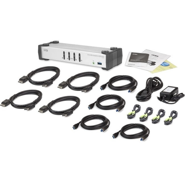 ATEN CS1914 4-Port USB 3.0 DisplayPort KVMP Switch with 4K Resolution and Audio