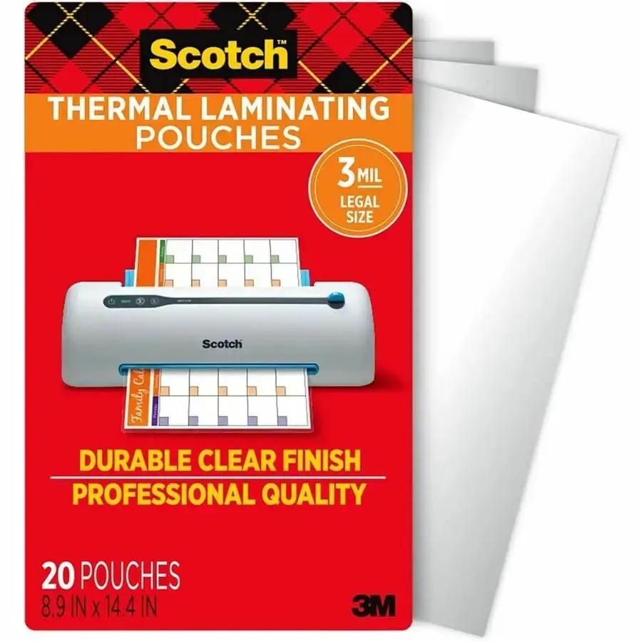 3M Scotch Thermal Laminating Pouches 8-1/2 x 14 inches, Pack of 20 by 3M