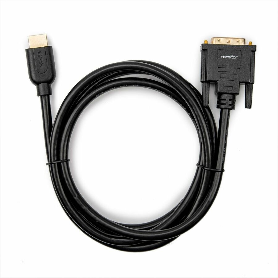 Rocstor Premium HDMI to DVI-D Digital Video Cable - 6 ft - M/M - Black