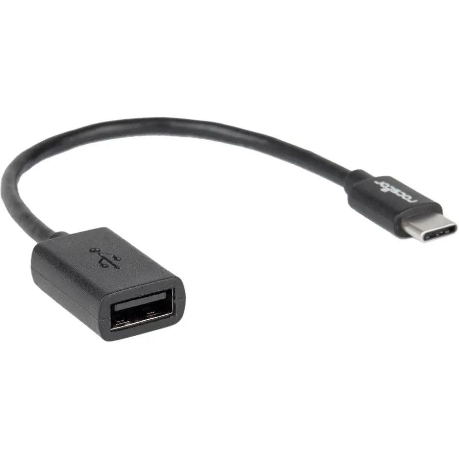 Rocstor Premium USB-C to USB-A 2.0 Adapter Converter - Black, 6 Inches