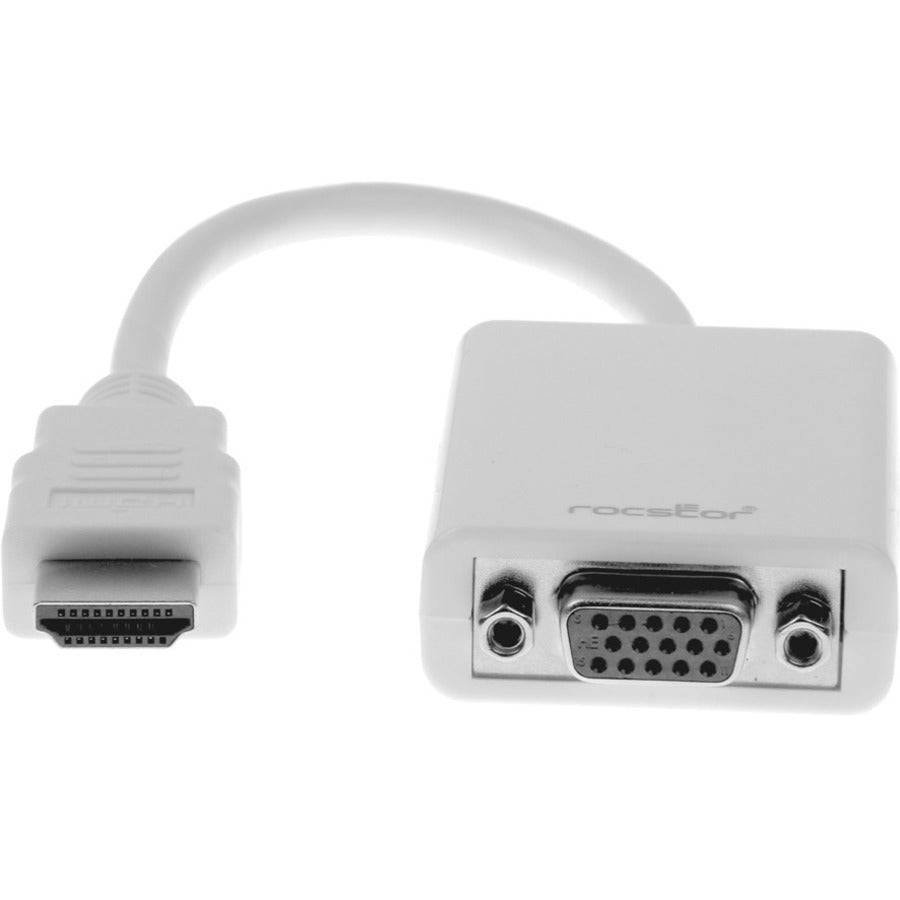 Rocstor Premium HDMI to VGA Adapter Converter - 6-inch, White, Model Y10C119-W1