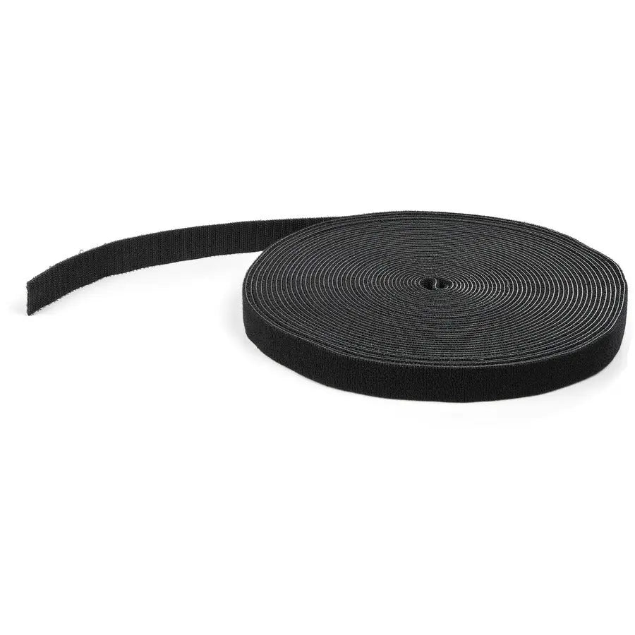 StarTech.com HKLP50 50 ft. Hook-and-Loop Cable Tie Roll – Reusable, Cut-to-Size Cable Management Straps in Black