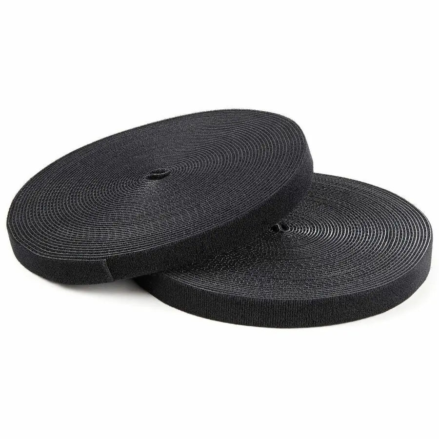 StarTech.com HKLP100 100 ft. Black Hook-and-Loop Cable Tie Roll for Reusable Cable Management