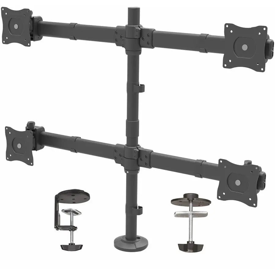 StarTech.com Desk Mount Quad Monitor Arm - Heavy Duty Steel, Supports Four 27-Inch Monitors up to 17.6 lbs Each, Articulating and Height Adjustable