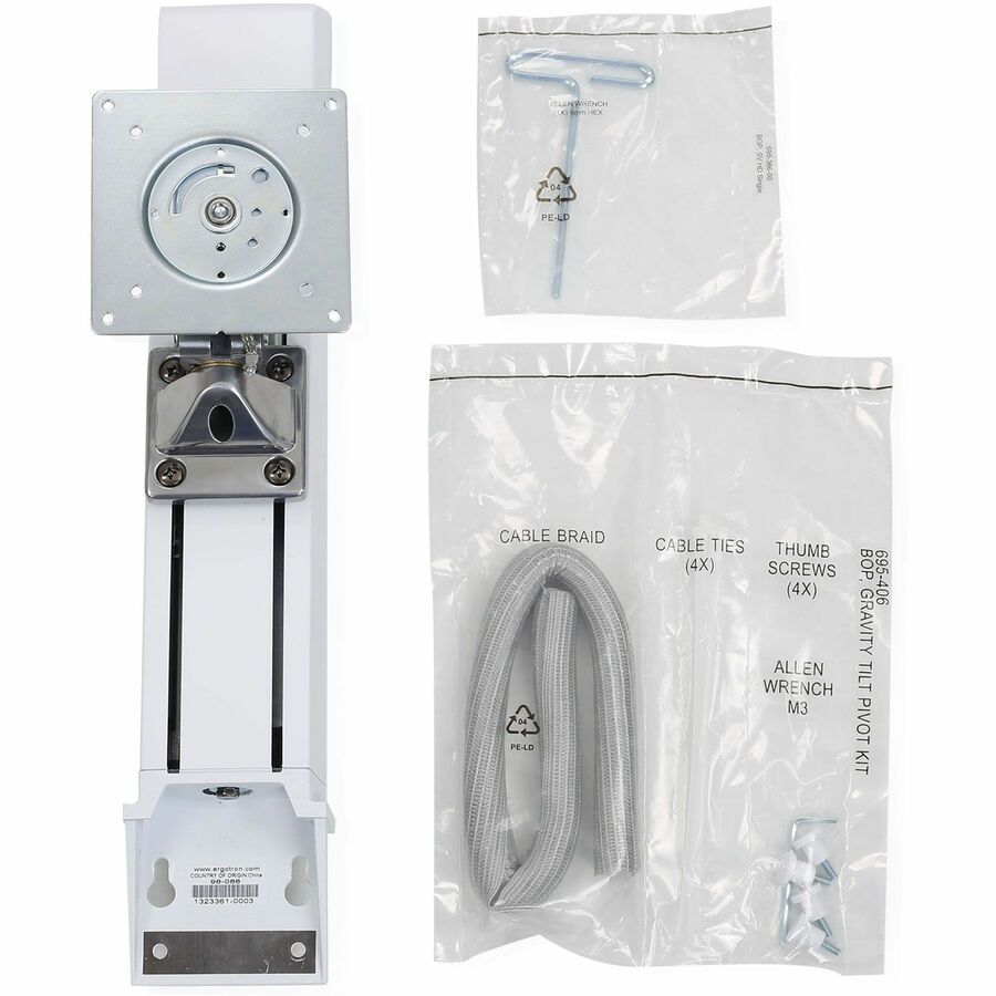 Ergotron SV HD Monitor Kit with Pivot - Adjustable Height Lift for Medical Carts