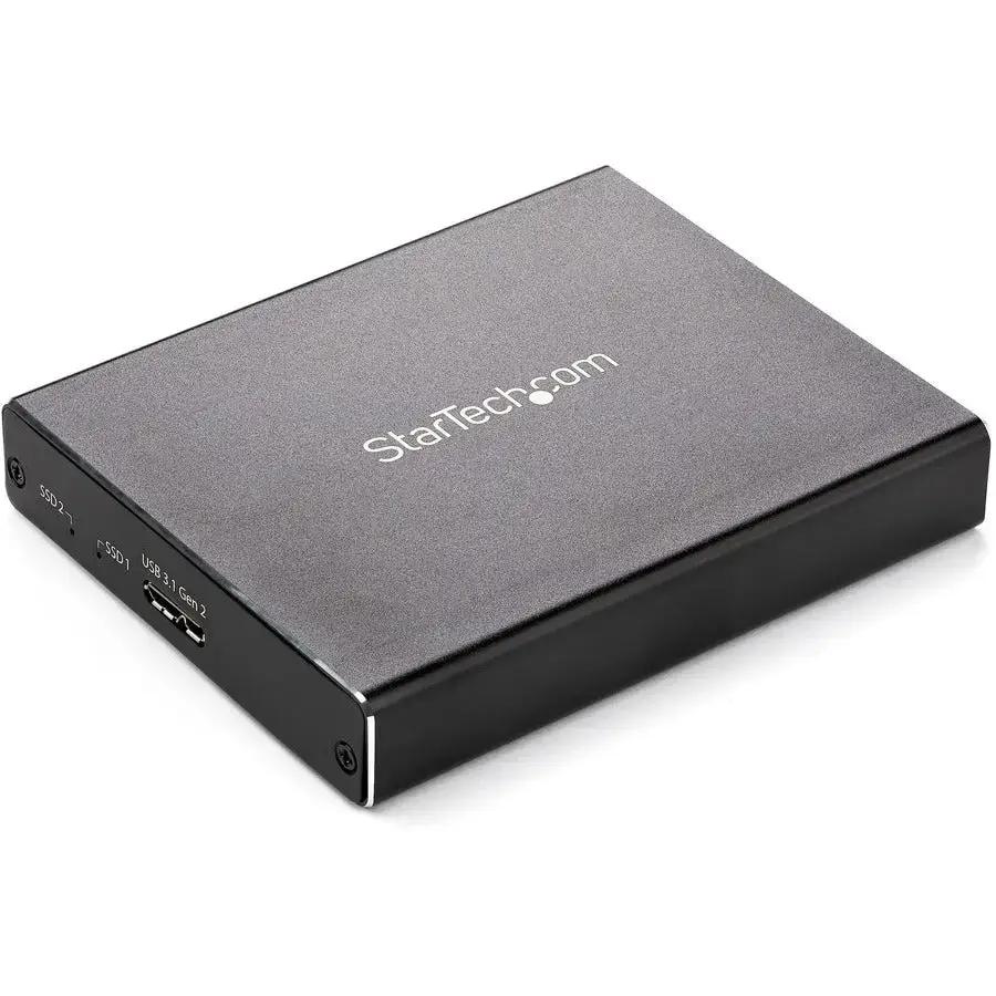 StarTech.com Dual M.2 SATA SSD Enclosure with RAID - Portable USB 3.1 (10Gbps) Aluminum Case for M.2 Drives by StarTech.com