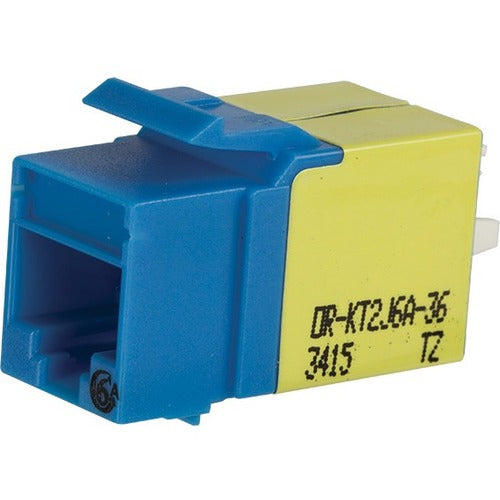 Legrand Ortronics KT2J6A-36 Category 6A Keystone Jack with Lacing Cap, Blue