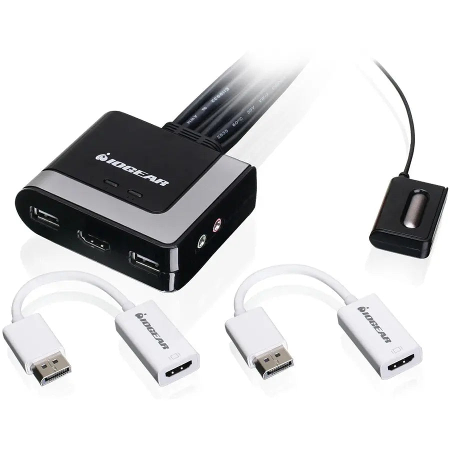 IOGEAR GCS62HDPKIT 2-Port HDMI and DisplayPort KVM Switch with Adapters
