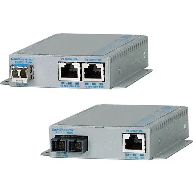OmniConverter GPoE+/SE 9499-0-21W Ethernet to Fiber Media Converter with PoE+ Support by Omnitron Systems by OMNITRON SYSTEMS