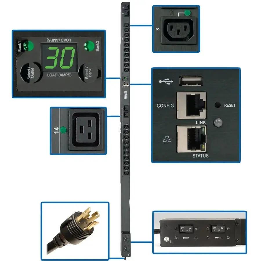 Eaton Corporation PDUMVR30HVNETLX 24-Outlet Rack-Mountable Switched PDU with Remote Monitoring by Eaton Corporation