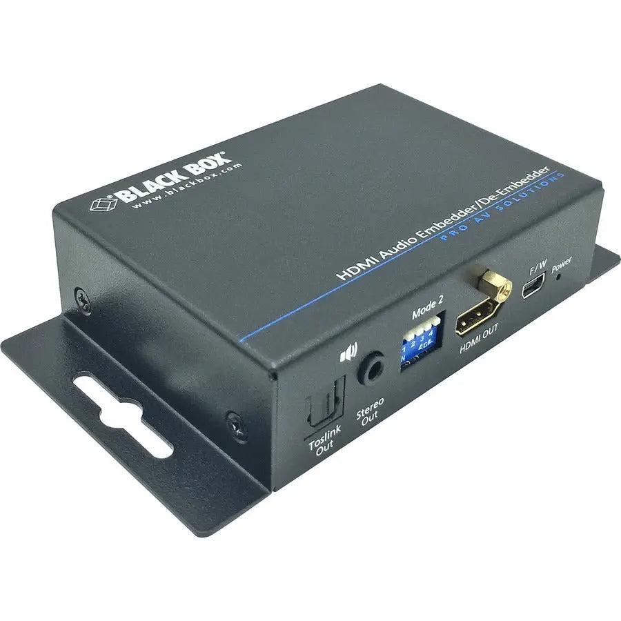 Black Box Corporation AEMEX-HDMI-R2 HDMI 2.0 Audio Embedder/De-embedder for 4K HDMI and TOSLINK