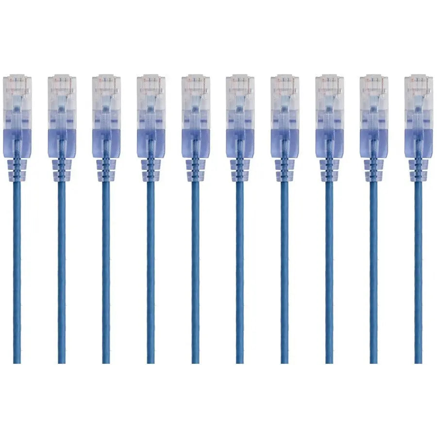 Monoprice SlimRun Cat6A Ethernet Patch Cable - 1ft Blue, 10-Pack