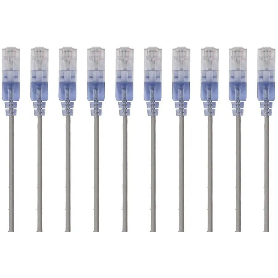 Monoprice SlimRun Cat6A Ethernet Patch Cable 1ft Gray (10-Pack)