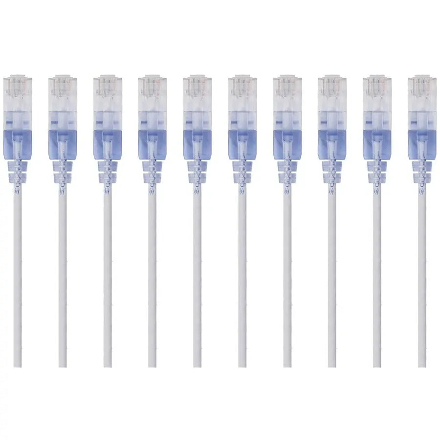 Monoprice SlimRun Cat6A Ethernet Patch Cable 10-Pack, 1ft White