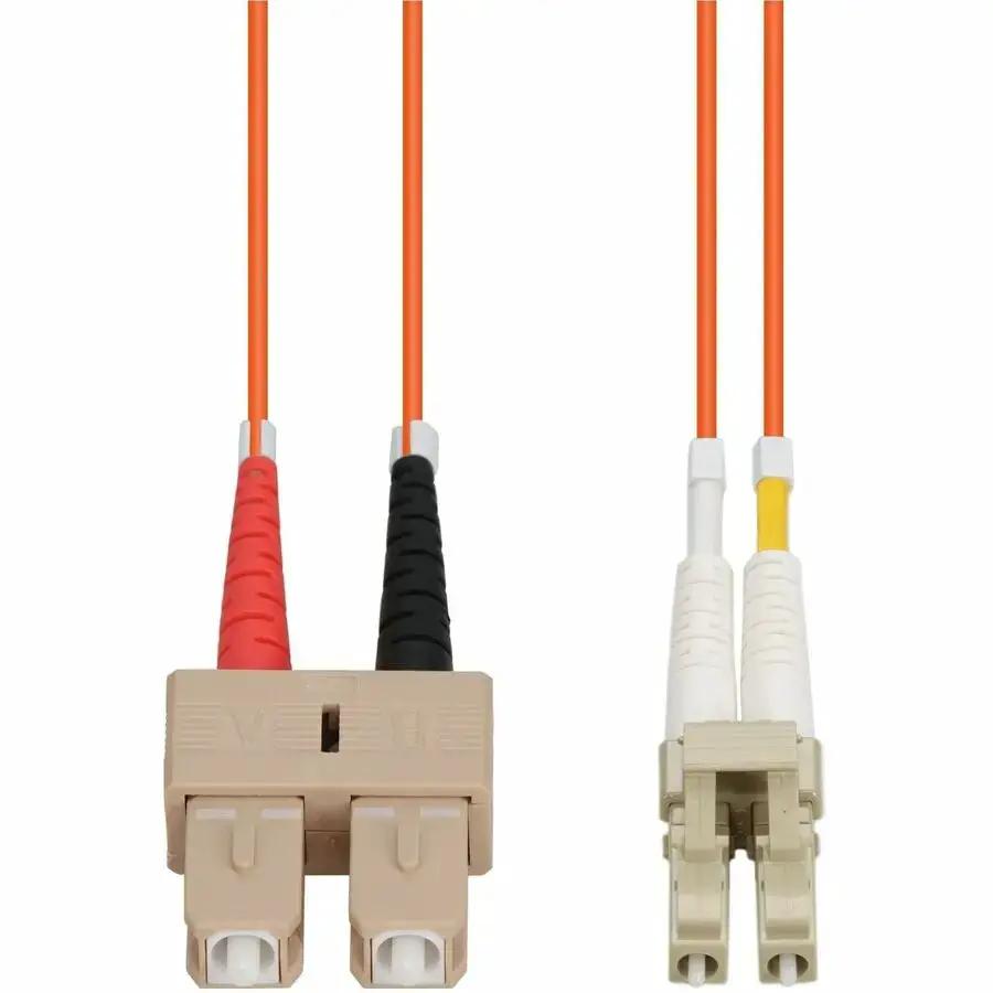 AddOn 2m SC to LC Orange OM2 Duplex Fiber Patch Cable - Riser-Rated OFNR Multi-Mode for Office Networks by AddOn