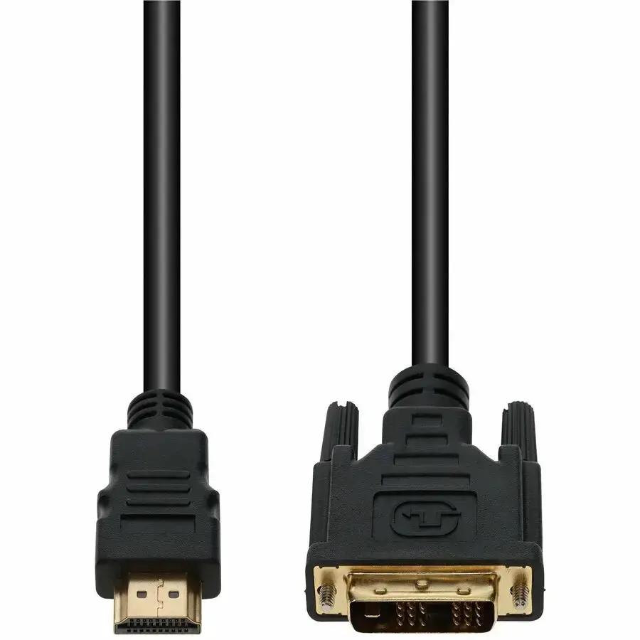 AddOn 6ft HDMI (Male) to DVI-D Single Link-18+1 Pin (Male) Black Video Cable for 1080P @ 60Hz by ADDON