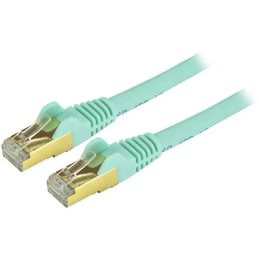 StarTech.com C6ASPAT2AQ 2 ft. Shielded Cat6a Ethernet Patch Cable - Aqua by STARTECH.COM