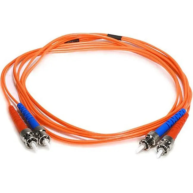 Monoprice Fiber Optic Duplex Network Cable (Part #2602) – Orange Multi-Mode OM1, ST Connectors, Riser Rated