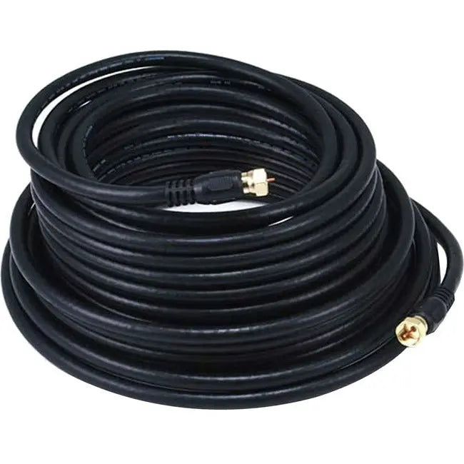 Monoprice Coaxial Antenna Cable with F-Type Male Connectors – Reliable Signal Transmission, Black