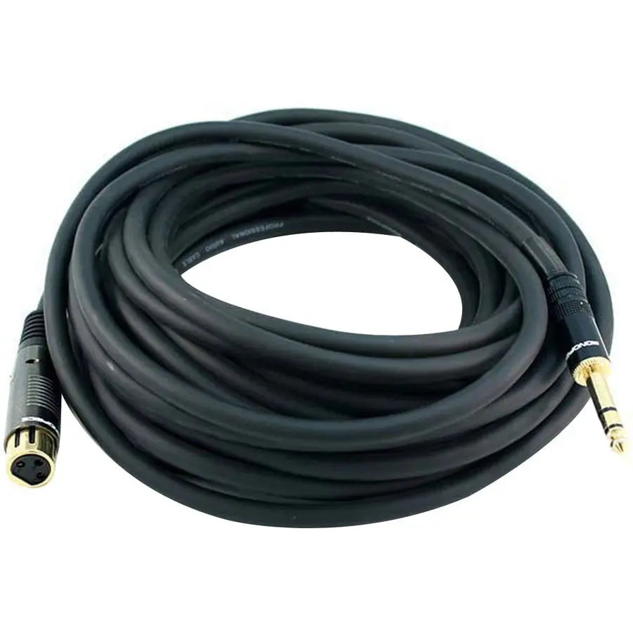 Monoprice Premier Series 35ft XLR Female to 1/4 inch TRS Male Audio Cable, Gold Plated Connectors