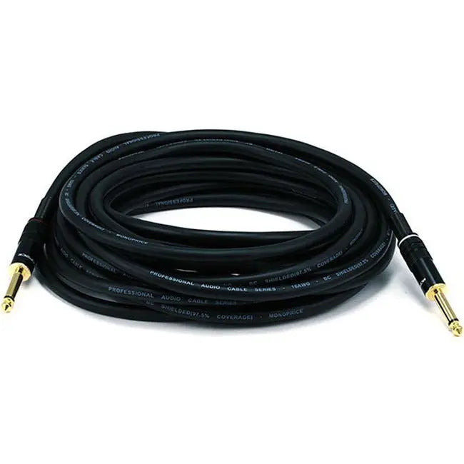 Monoprice Premier Series 25ft 1/4-Inch TS Male to Male Audio Cable with Gold Plated Connectors