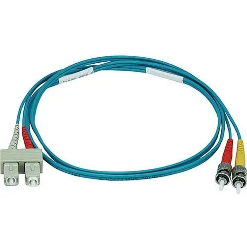 Monoprice 10Gb Fiber Optic Duplex Cable with ST and SC Connectors - Aqua Multi-Mode, 1 Meter