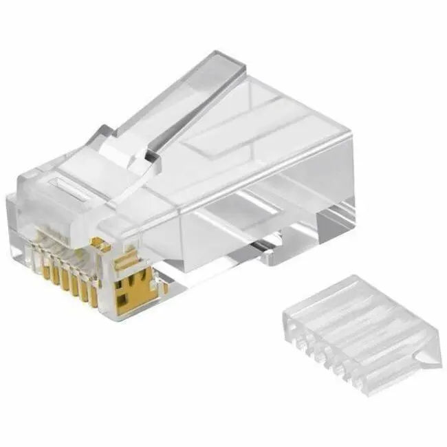 Monoprice Cat6 RJ45 Modular Plugs with Inserts – Pack of 100 for Solid Ethernet Cables