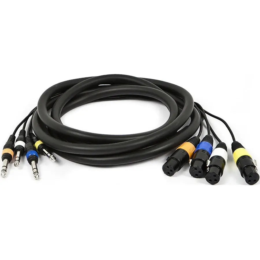Monoprice 10ft 4-Channel TRS Male to XLR Female Snake Cable - Professional Audio Connection