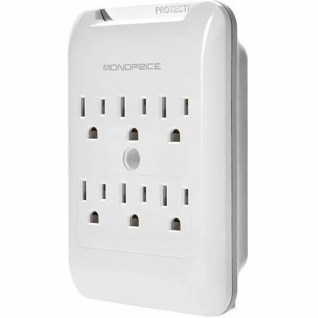Monoprice 6 Outlet Power Surge Protector Slim Wall Tap - 540 Joules