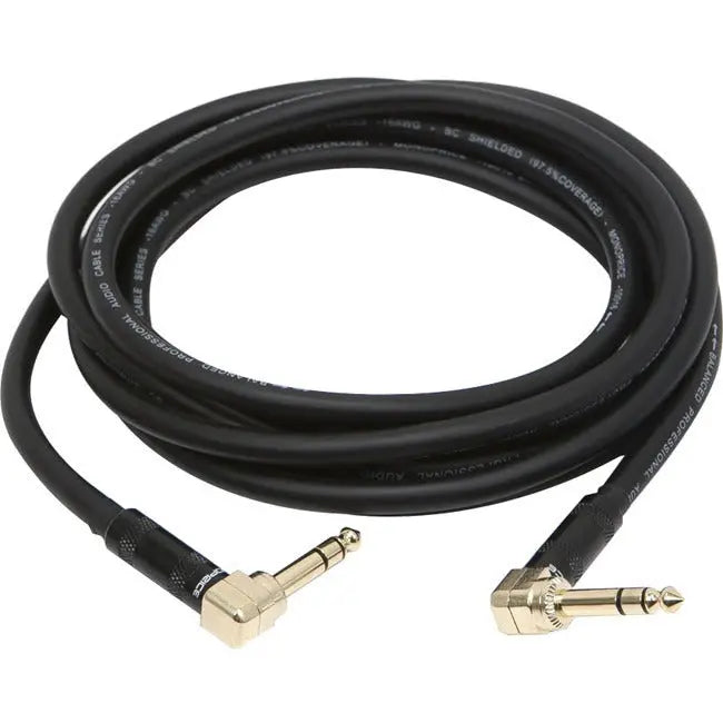 Monoprice Premier 6.35mm Audio Cable with 90-Degree Connectors, Gold Plated TRS Patch Cable for Studio and PA Equipment