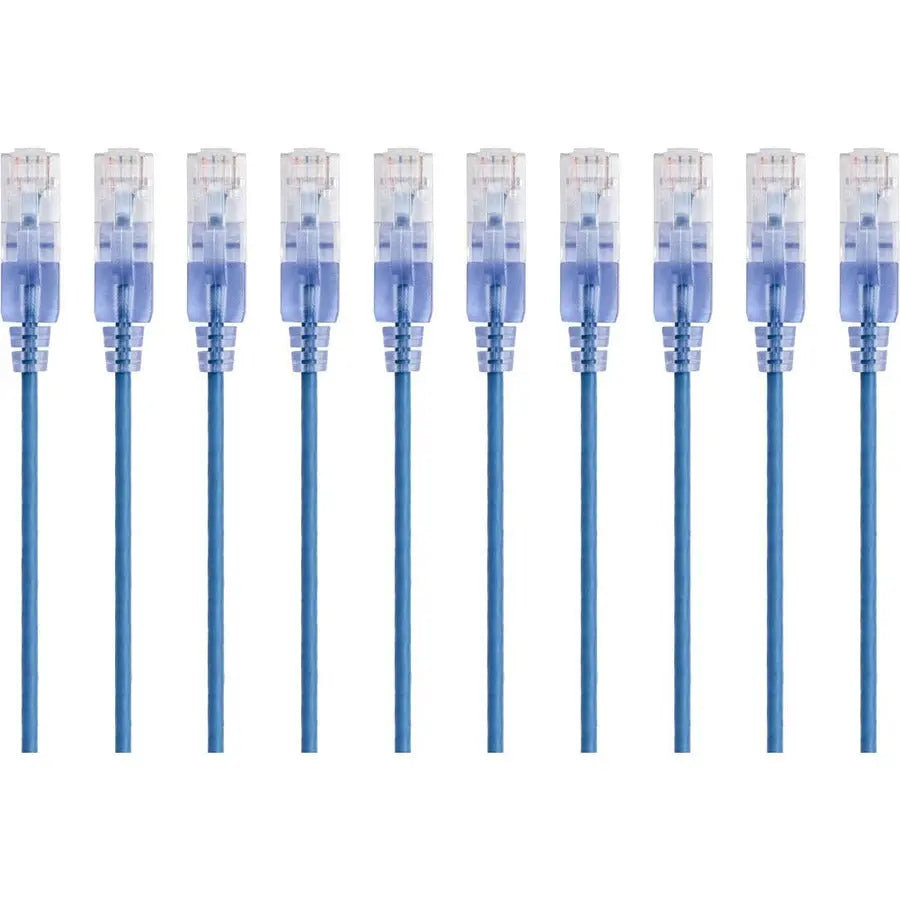 Monoprice SlimRun Cat6A Ethernet Patch Cable 3ft Blue (10-Pack)