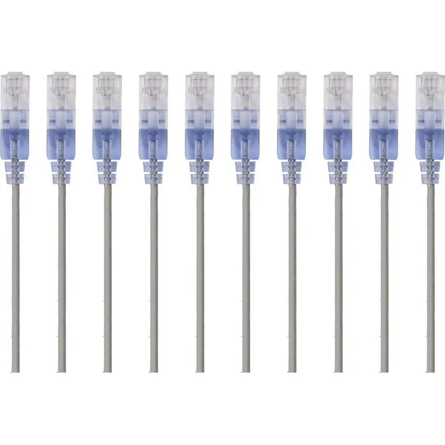 Monoprice SlimRun Cat6A Ethernet Patch Cable 5ft Gray - 10-Pack
