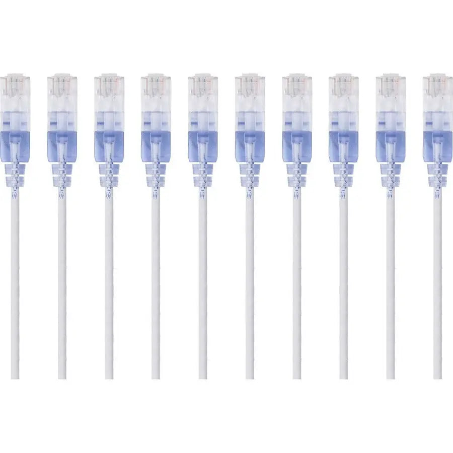Monoprice SlimRun Cat6A Ethernet Patch Cable - 5ft White, 10-Pack