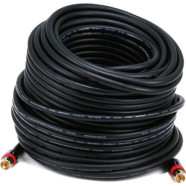 Monoprice RCA Audio/Video Cable - Model 5872, 6 Feet, Gold-Plated Connectors for Reliable Digital and Analog Signal Transmission