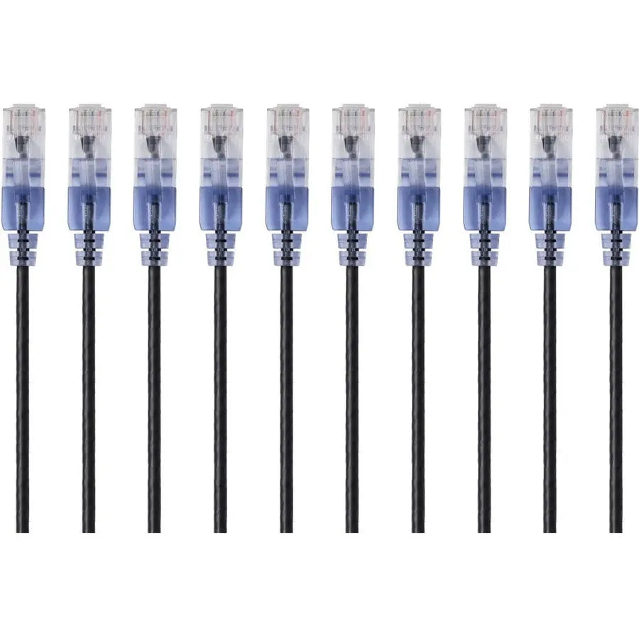 Monoprice SlimRun Cat6A Ethernet Patch Cable 10ft – Black, 10-Pack