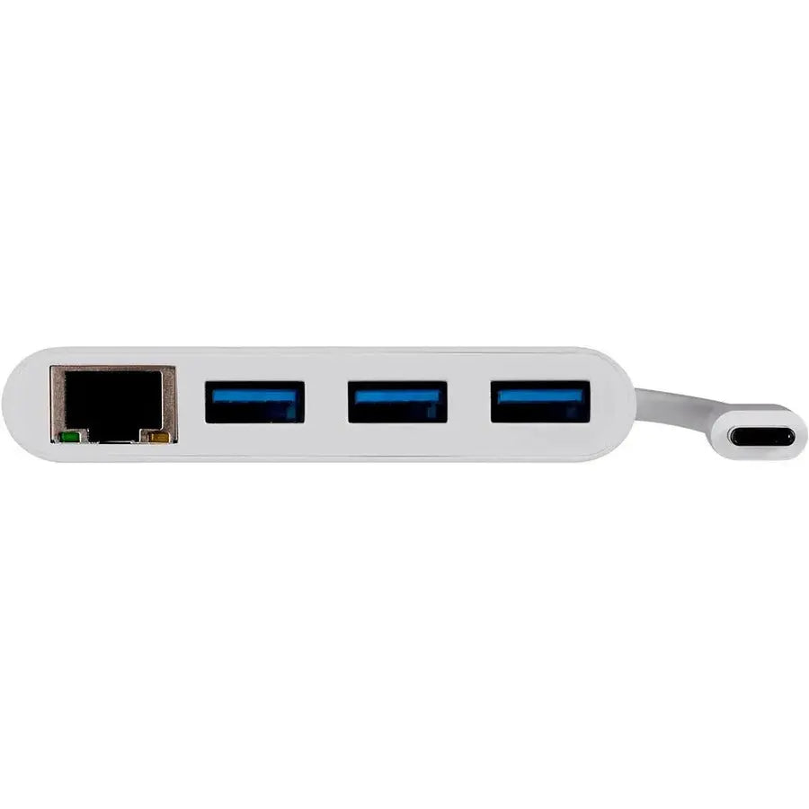 Monoprice USB/Ethernet Combo Hub Part Number 14503 - External White Multi-Device Connectivity Solution