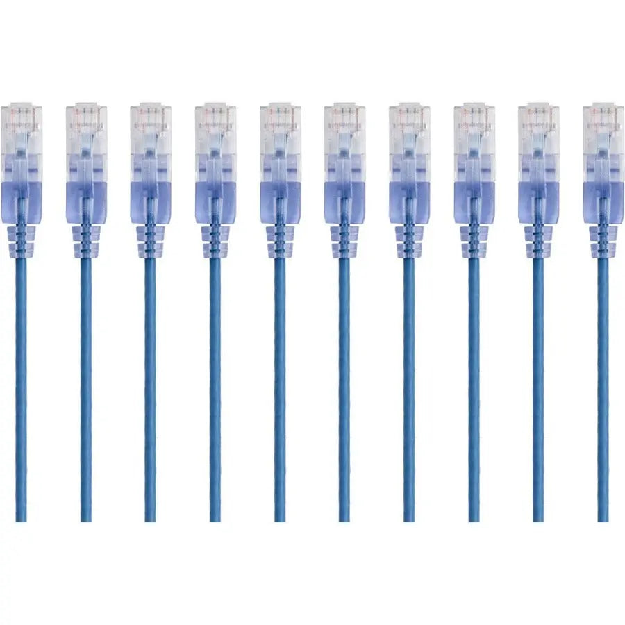 Monoprice SlimRun Cat6A Ethernet Patch Cable 14ft Blue – 10-Pack