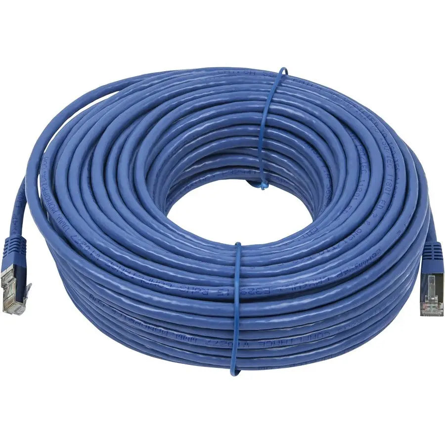 Monoprice Entegrade Cat6a STP Network Cable – 100 ft Blue Shielded Ethernet Cable for Reliable Data Transfer