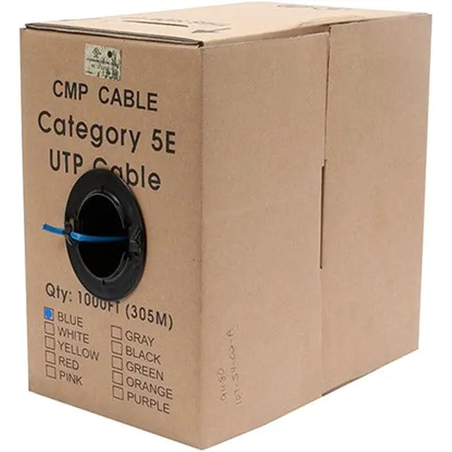 Monoprice Cat. 5e UTP Network Cable - 1000 ft Bulk Blue Ethernet Cable for Business and Home Networking