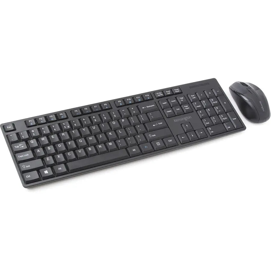 Kensington Pro Fit Wireless Desktop Set - Black with Full-Size Keyboard and Ambidextrous Mouse