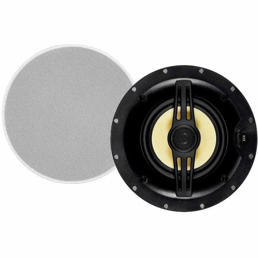 Monoprice 15698 6.5-Inch In-Ceiling 2-Way Fiber Speakers (Pair) with Paintable Grille
