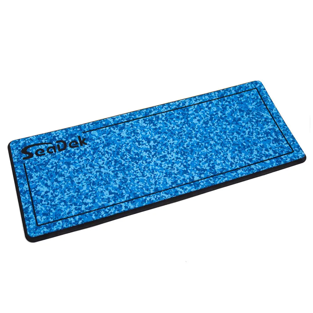 SeaDek 14 x 36 Inch Dual Density Small Helm Pad with SeaDek Logo - Brushed Aqua Camo and Black