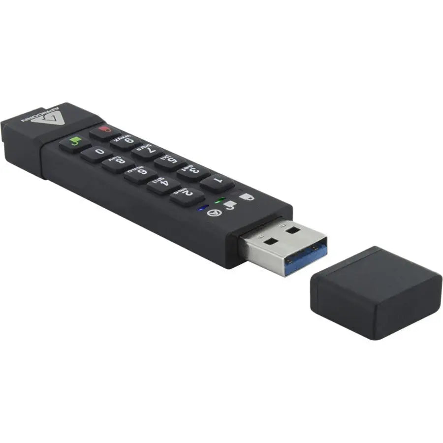Apricorn Aegis Secure Key 3z USB 3.1 Flash Drive 128GB – Hardware-Based 256-Bit AES Encryption with PIN Authentication