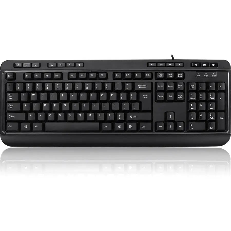 Adesso AKB-132HB Multimedia Desktop Keyboard with 3 USB Ports and One-Touch Controls