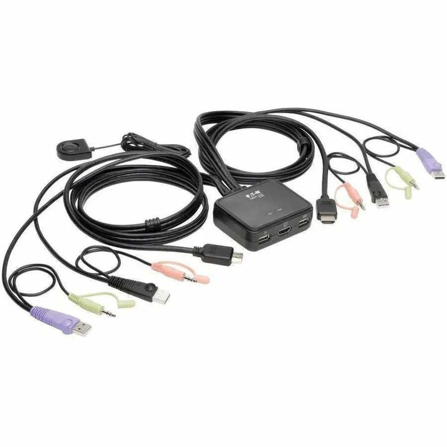 Eaton Tripp Lite Series B032-HUA2 2-Port HDMI USB Cable KVM Switch for Dual Computer Control