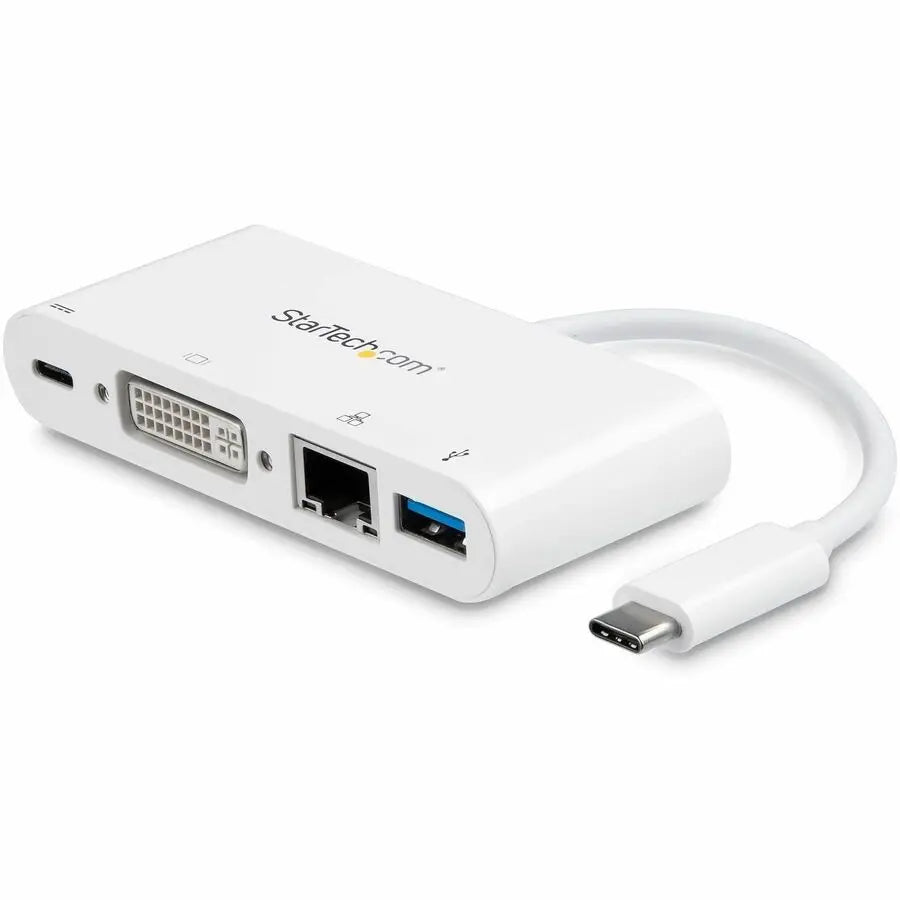 StarTech.com DKT30CDVPD USB-C Multiport Adapter with DVI, Gigabit Ethernet, and Power Delivery for Laptops