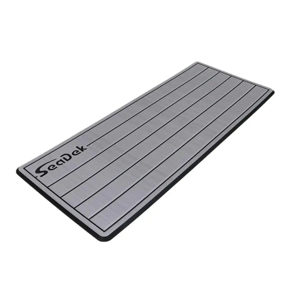 SeaDek 14 x 36 Inch Dual Density Teak Helm Pad with SeaDek Logo - Brushed Texture in Gray and Black