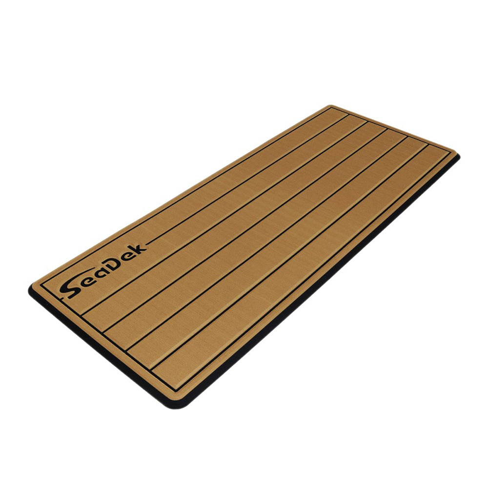 SeaDek 14 x 36 Inch Dual Density Teak Helm Pad with SeaDek Logo – Mocha and Black, Brushed Texture