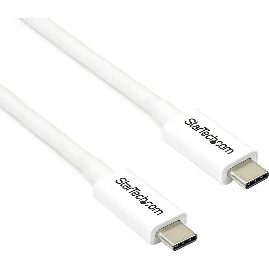 StarTech.com 6.6ft Thunderbolt 3 Cable TBLT3MM2MW – 20Gbps Data Transfer, 4K Video, 100W Power Delivery, USB-C Compatible