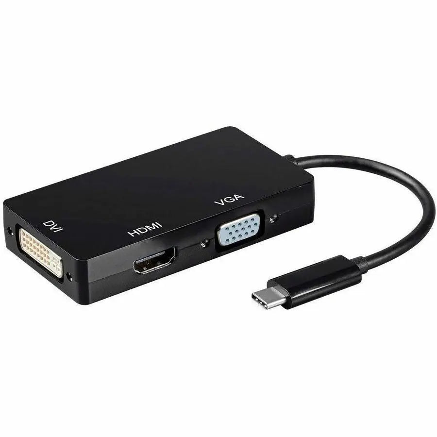 Monoprice USB-C to 4K HDMI, DVI, and VGA Passive Adapter - Black